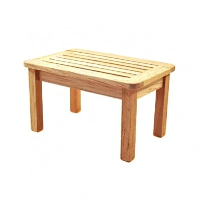 Image of Melody Jane Dolls House Bare Wood Garden Coffee Table Miniature Wooden Patio Furniture 1:12