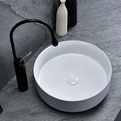 Image of REA U8493 Bathroom Sink Made of Ceramic Elma Snow White U8493,