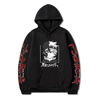 Image of Men Women Anime Cosplay Sweatshirt Black Clover Long Sleeve Hoodie Asta Casual Pullover