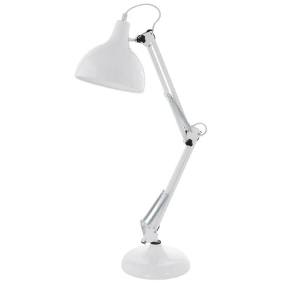 Image of Eglo E27 Modern White Adjustable Desk Lamp &#039;BORGILLIO&#039;
