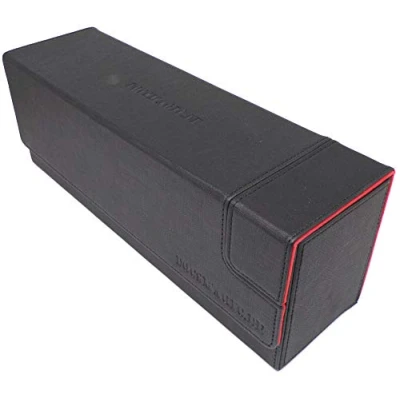Image of docsmagic.de Premium Magnetic Tray Long Box Black/Red Medium Card Deck Storage