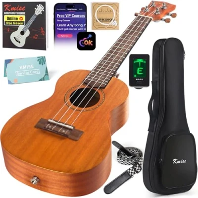 Image of Kmise Concert Ukulele Starter Kit Mahogany Ukelele 23 inch for Beginners with Gig Bag Tuner Strap String Instruction Booklet