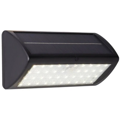 Image of Solar LED Wall Light with PIR Sensor Black