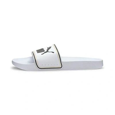 Image of Puma Unisex Leadcat FTR Slide Sandal, White Team Gold Black, 5 UK