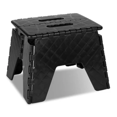 Image of ASAB Foldable Step Stool Compact Plastic Fold Up Sturdy Folding Stools for Adults Non Slip Small Lightweight Footstool Kitchen and Household Use