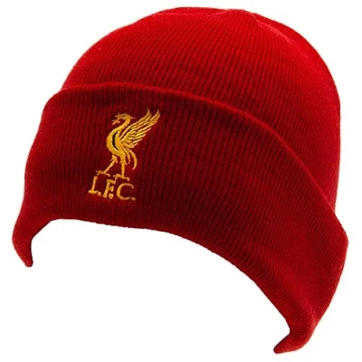Image of Liverpool FC Unisex Adult Turned Up Cuff Beanie (One Size) (Red/Yellow), Red/Yellow, One size