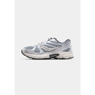 Image of Saucony RIDE Millennium Trainers, Women&#039;s, Size: 4.5, Silver/cream Imitation leather/ textile