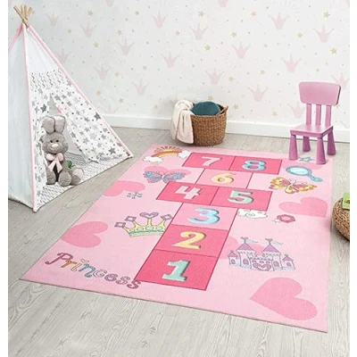 Image of the carpet Happy Life Children&#039;s Rug, Play Mat, Number Bouncy Numbers, Pink, 160 x cm Round