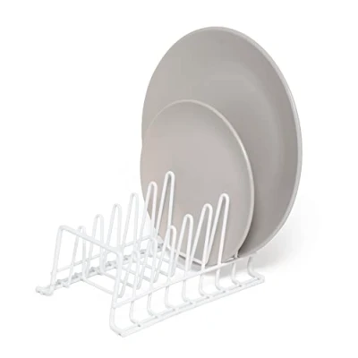 Image of simplywire Plate Rack/Drainer Kitchen Cupboard Storage Organiser Small White Plastic Coated Steel