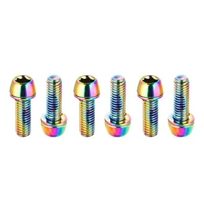 Image of Chooee Bicycle Disc Brake Caliper Bolts, M6 X 18mm Bolt Screws for Mountain Bike/MTB Rainbow