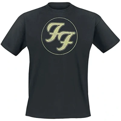 Image of Foo Fighters T Shirt Distressed Ff Band Logo Official Mens Black, S
