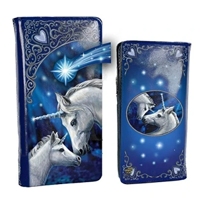Image of Nemesis Now B3942K8 Sacred Love Lisa Parker Embossed Purse 18.5cm Blue, PU, One Size