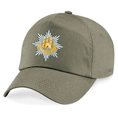 Image of PSave Royal Anglian Regiment Insignia Embroidered Baseball Cap British Army Military Embroidery (Military Green)