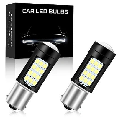 Image of 2pcs White 1156 BA15S P21W LED Bulbs Super Bright 2835 42SMD Car Reversing Light Parking Brake Rear fog lamps Position Driving 6500K