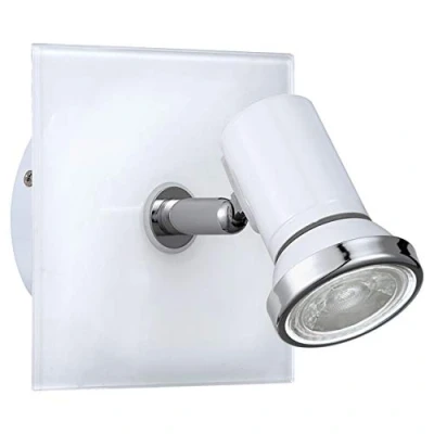 Image of Eglo 9993 Tamara 1 Bathroom Single Spotlight Wall Light in White Steel and Chrome