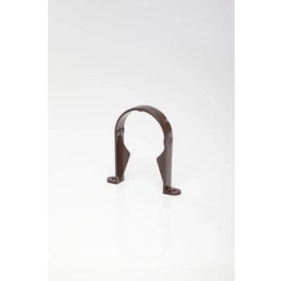 Image of Pack of 2 x POLYPIPE RR126 BROWN Stand off Pipe Clip/saddle bracket for 68mm round downpipe