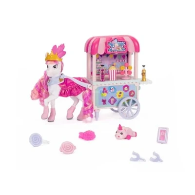Image of Jakks Pacific Wild Manes Horse Toys for Girls, Candi Toy with Articulated Front Limbs, Sweet Shop Cart, Includes Popcorn &amp; Carnival Accessories, Great Gift Suggested Ages 3+