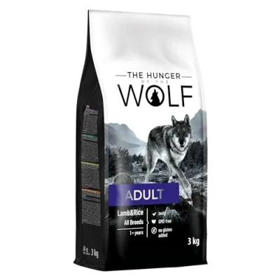 Image of the Hunger of Wolf Dry Dog Food For All Breeds, Delicate Formula with Lamb and Rice, Adult 3 kg