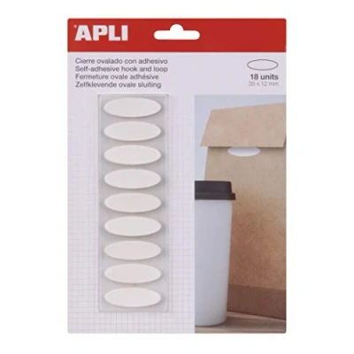 Image of Apli 35 x 12mm Oval Velcro Dots White