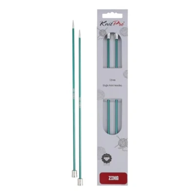 Image of Knit Pro KP47236 Zing: Knitting Pins: Single Ended: 25cm x 3.25mm, Metal, 3.25 Green