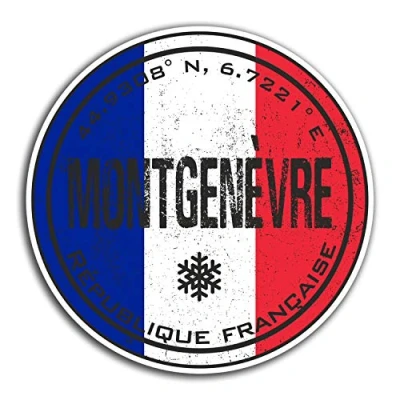 Image of 2 x 10cm Montgenevre Fun Vinyl Stickers Travel Sticker Laptop Luggage #23294 (10cm Wide)