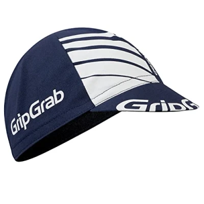 Image of GripGrab Classic Cotton Summer Cycling Cap Retro Style Under Helmet Bicycle Hat Road Mountain Gravel Bike Headwear Navy/White