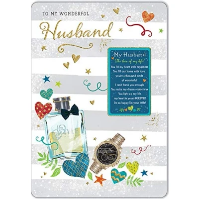 Image of Sentiment Birthday Card Husband 9 x 6 inches Regal Publishing, C80598
