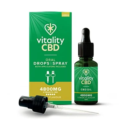 Image of Vitality CBD Drops, Spray in MCT Oil 4800 mg, Lemon, 30 ml, NO THC
