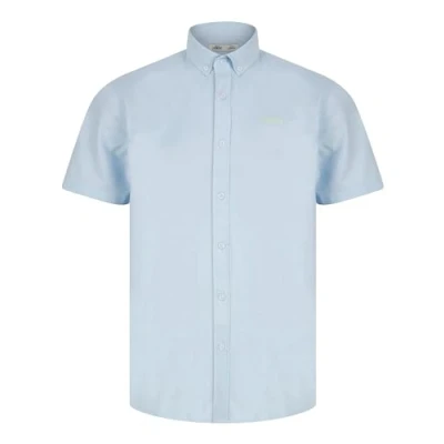 Image of Tokyo Laundry Mens Blue Cotton Short Sleeved Button Up Oxford Shirt Size Medium