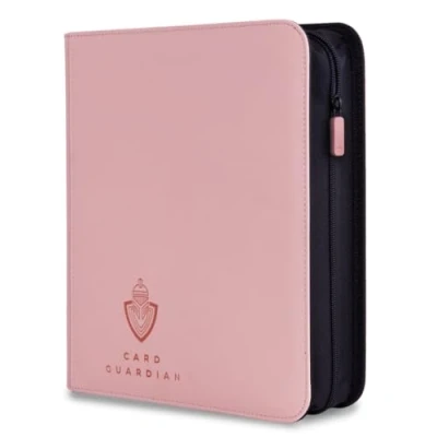 Image of Card Guardian Toploader 4 Pocket Premium Binder with Zipper for 160 Cards Side Loaded Pockets Compatible Sports and Trading TCG (Pink)