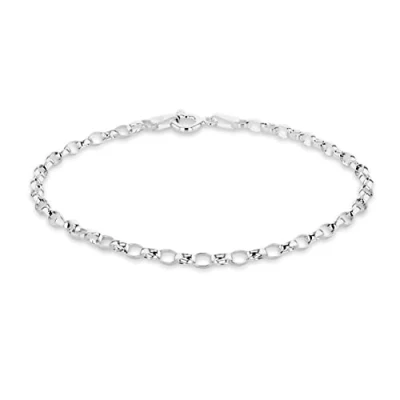 Image of Tuscany Silver Women&#039;s Sterling Oval Belcher Bracelet of 18cm/7&quot;