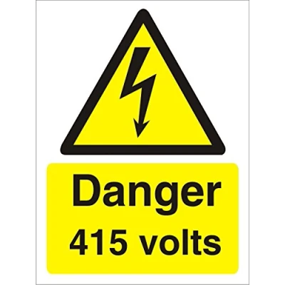 Image of Seco Danger 415 Volts Sign, 200mm x 300mm Self Adhesive Vinyl