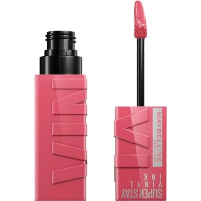 Image of Maybelline New York Lip Colour, Smudge free, Long Lasting up to 16h, Liquid Lipstick, Shine Finish, SuperStay Vinyl Ink, Rouge