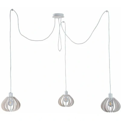 Image of Nicoleta Cluster Pendant Ceiling Light White, 3x E27