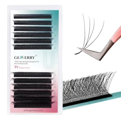 Image of W Lashes 4D Premade fan Extensions 0.07mm d Curl 8 14mix Gemerry Eyelash Noir Volume Thick Professional Single Lash Individual Russian Tray(W 007 cur 14mix)