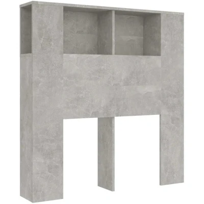 Image of vidaXL Headboard Cabinet Concrete Grey 100x18.5x104.5 cm