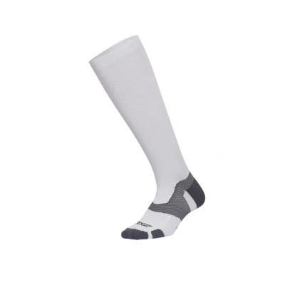 Image of 2XU Unisex&#039;s Vectr Light Cushion Full Length Socks Compression, White/Grey, M1