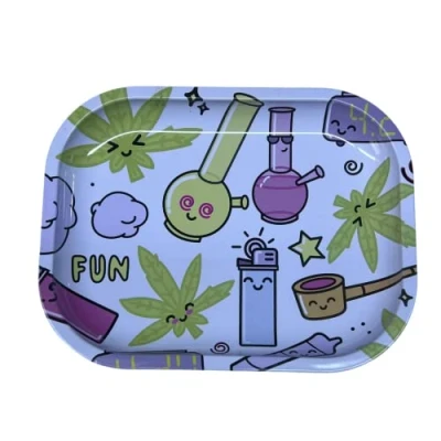 Image of Rolling Tray Metal Tobacco Smoking Accessories (Fun cartoon)