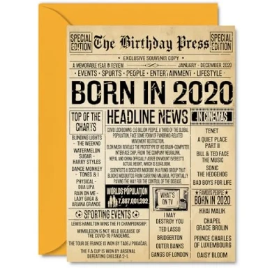 Image of 5th Birthday Card for Boys Girls Bday Press Newspaper 2020 Happy 5 Cards Niece Grandson Granddaughter Daughter Cousin Son, A5 Greeting