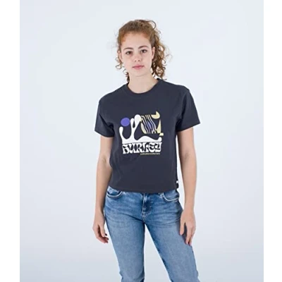 Image of Hurley Women&#039;s Another Time Tee T Shirt, Dk Stone Grey, L