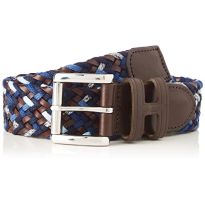 Image of HACKETT LONDON Men&#039;s Plait Belt, 5AAMULTI Blue, 28