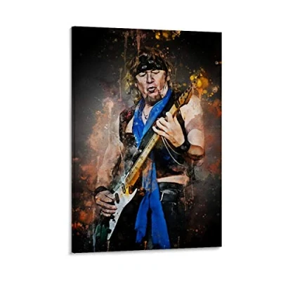 Image of YZLI 80s Guitarist Adrian Smith Poster Decorative Painting Canvas Wall Art Living Room Posters Bedroom 12x18inch(30x45cm)