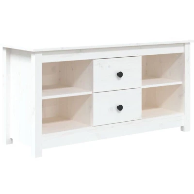 Image of vidaXL TV Cabinet White 103x36.5x52 cm Solid Wood Pine