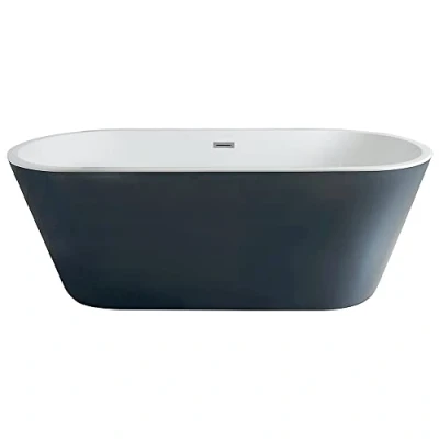 Image of Milano Altcar Stone Grey 1695mm x 750mm Double Ended Freestanding Oval Bath
