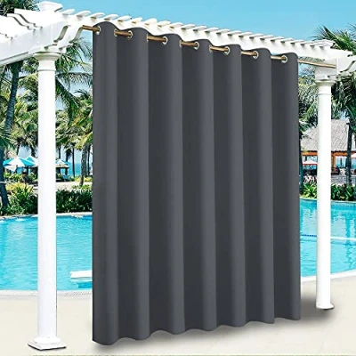 Image of ele ELEOPTION Outdoor Curtains, Water Repellent, Upgraded Curtain with Eyelets, UV Protection, Windproof, Opaque Curtain, Indoor and Curtains for Garden, Yard, Balcony