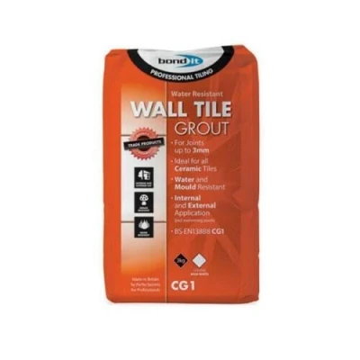 Image of Bond It Cement Based Water &amp; Mould Resistant CG1 Rated Wall Tile Grout White 3Kg SG1