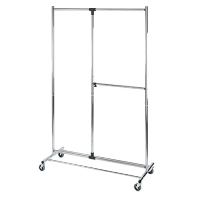 Image of WENKO Profissimo Clothes Rack, Metal, Black/Silver, 49 x 116 188 cm