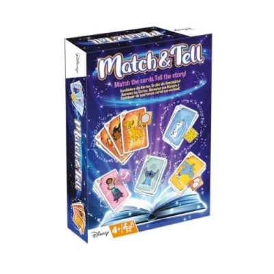 Image of Disney Match and Tell, Collect Cards, Use Your Imagination To Tell Exciting Stories Win Points, Cards From Favourite Films: Aladdin, Frozen 2, Lilo &amp; Stitch, The Lion King Encanto