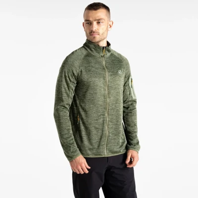 Image of Dare 2b Men&#039;s Knitted Mountain Series Zip Through Fleece Olivine Green