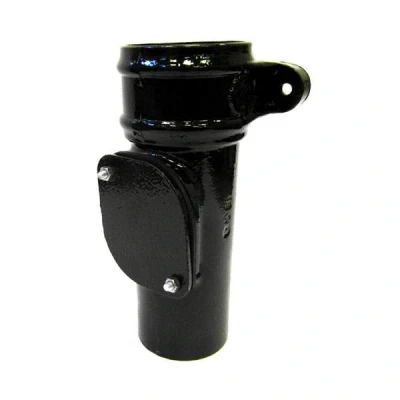 Image of Saint Gobain Classical Plus Cast Iron Downpipe Access Pipe with Ears 75mm Black Pam Building Products